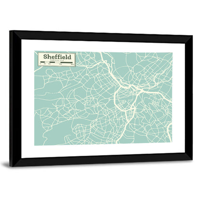 Sheffield City Map In UK Wall Art