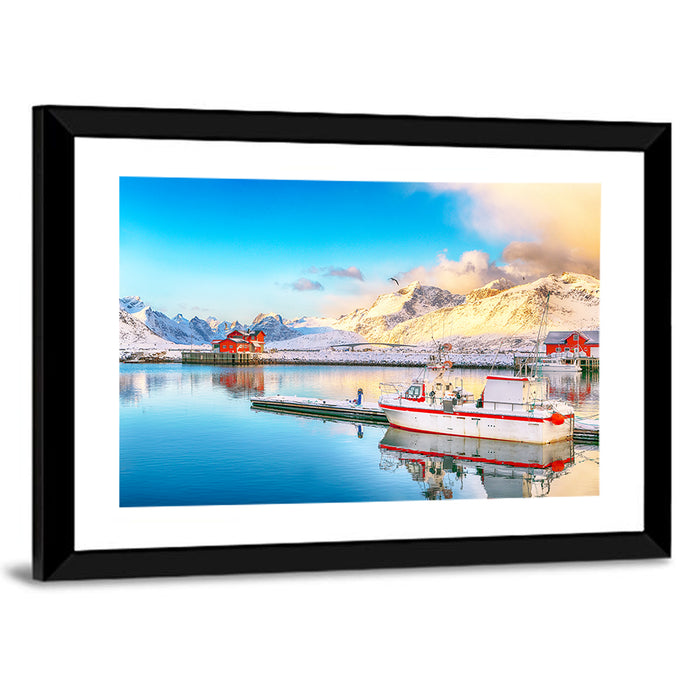 Ramberg Harbor Sunrise Wall Art as a framed print