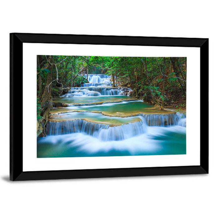 Kanchanaburi Multi-tiered Waterfall Wall Art as a framed print