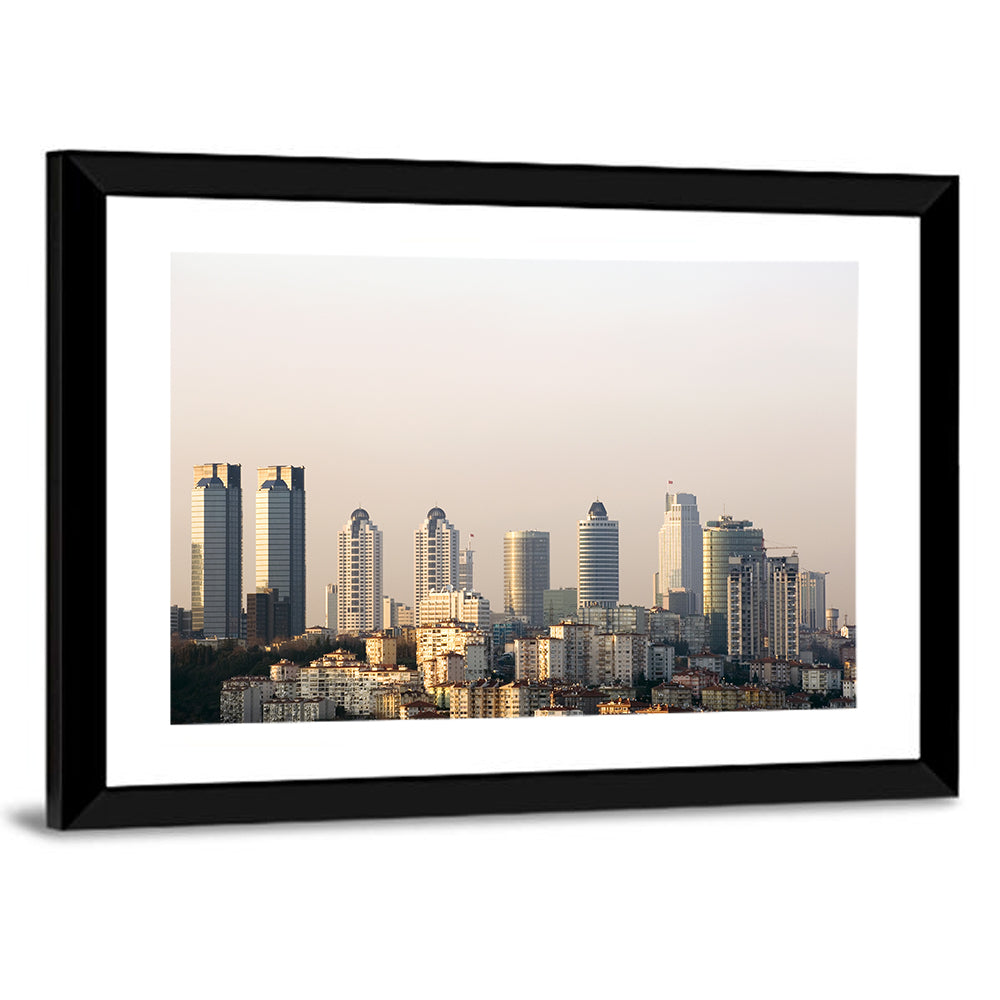 Istanbul Levent Skyline at Golden Hour Wall Art