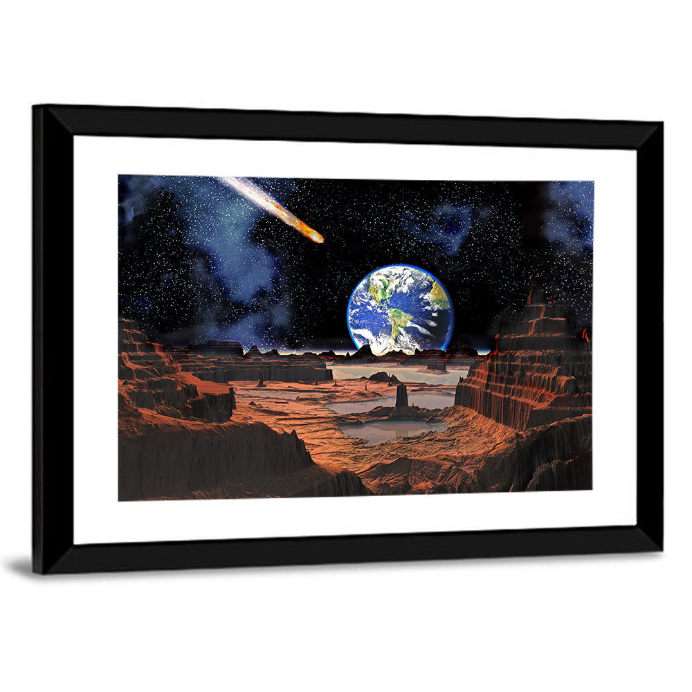 Asteroid Collision with Earth Wall Art