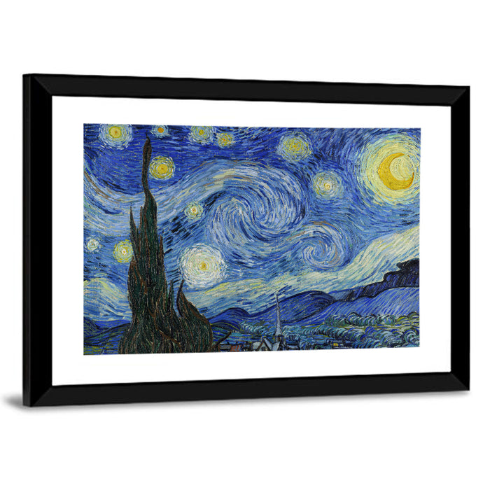 Starry Night Over Saint-rémy Wall Art as a framed print