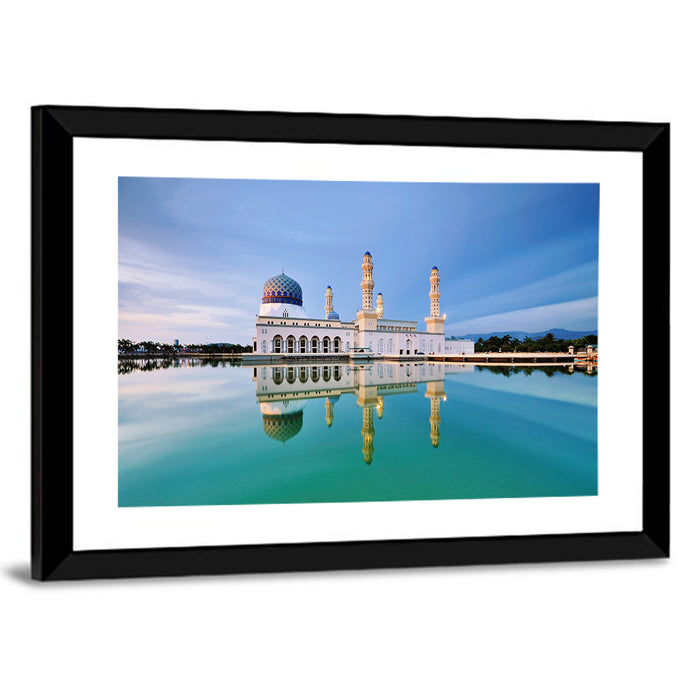 Kota Kinabalu Floating Mosque Wall Art as a framed print