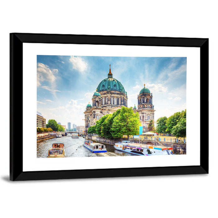 Berlin Cathedral River View Wall Art as a framed print