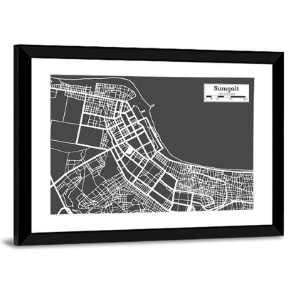 Sumgait City Map Azerbaijan Wall Art