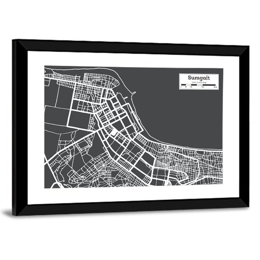 Sumgait City Map Azerbaijan Wall Art