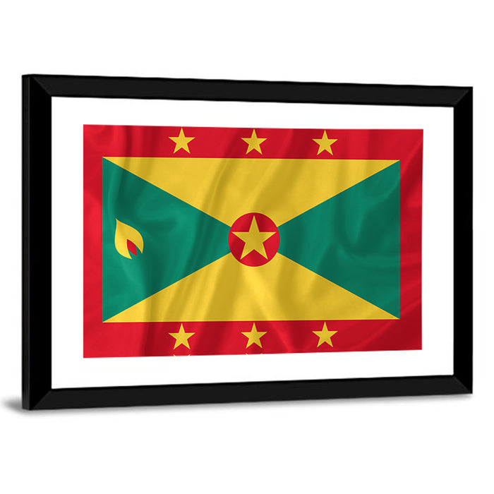 Grenada National Flag Wall Art as a framed print