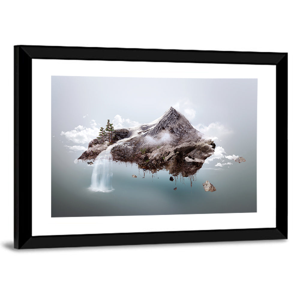 Artistic Mountain Island Wall Art