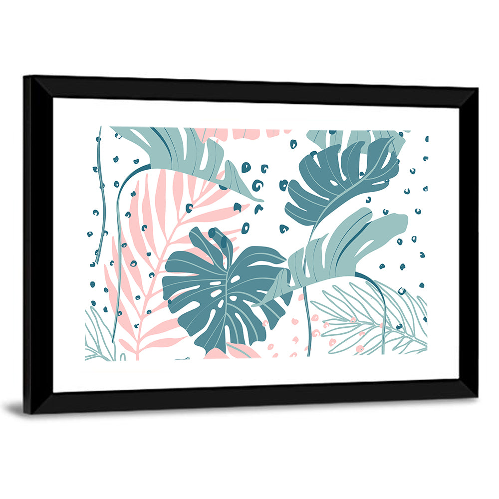 Minimal Tropical Leaf Pattern Wall Art