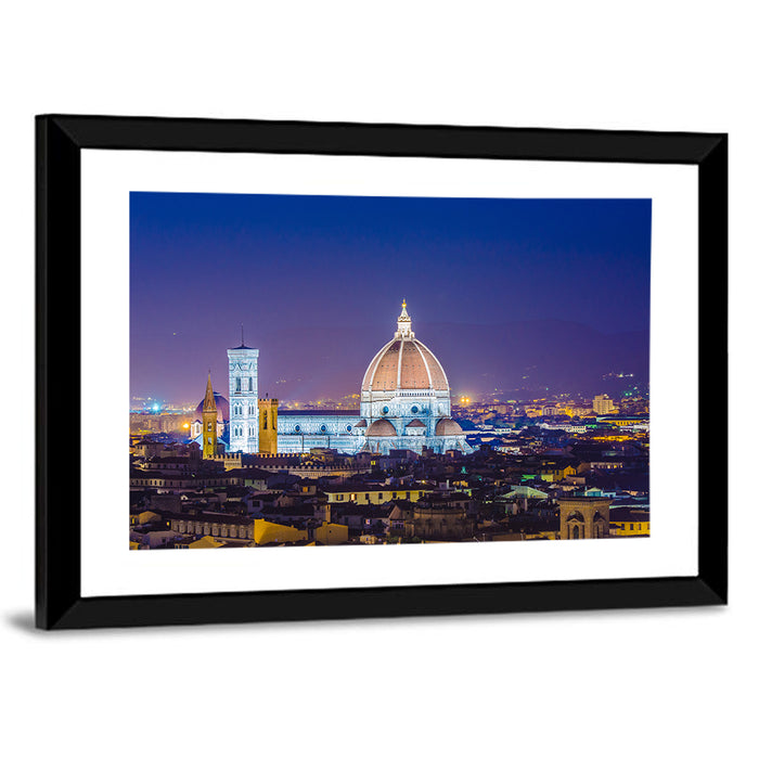Florence Night Skyline Wall Art as a framed print