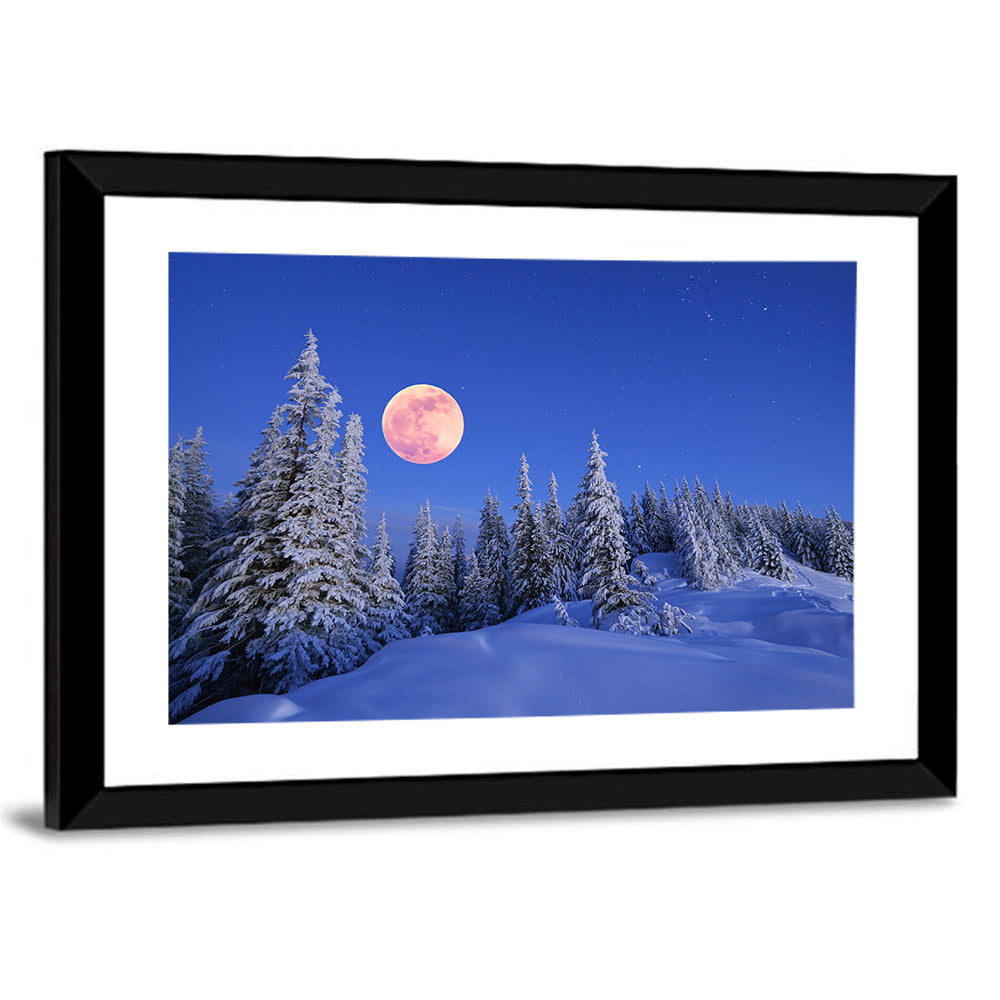 Moonlit Carpathian Mountains, Ukraine Wall Art