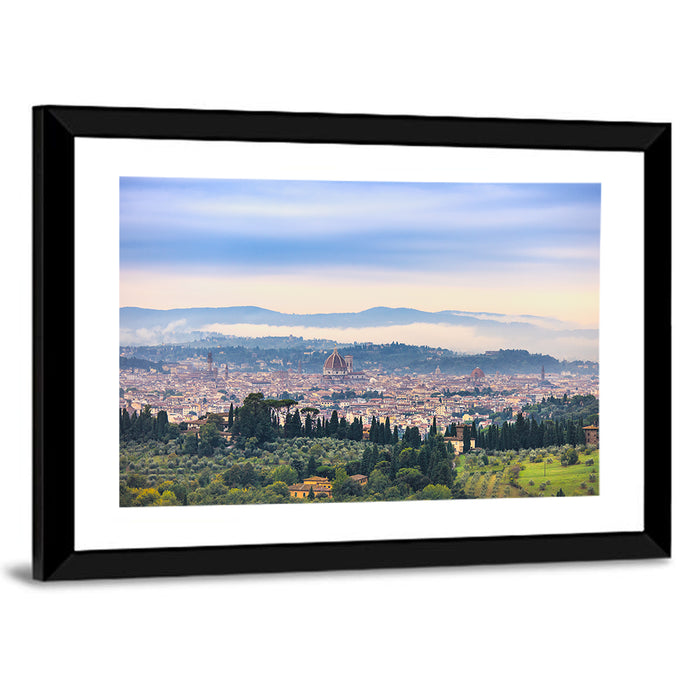 Florence Cathedral Dome View Wall Art as a framed print