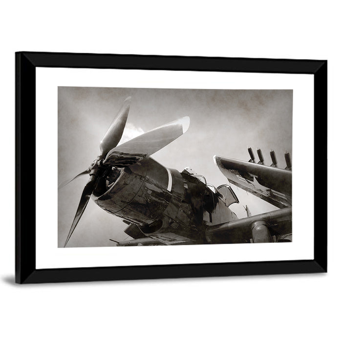 Navy Fighter Plane Wall Art as a framed print