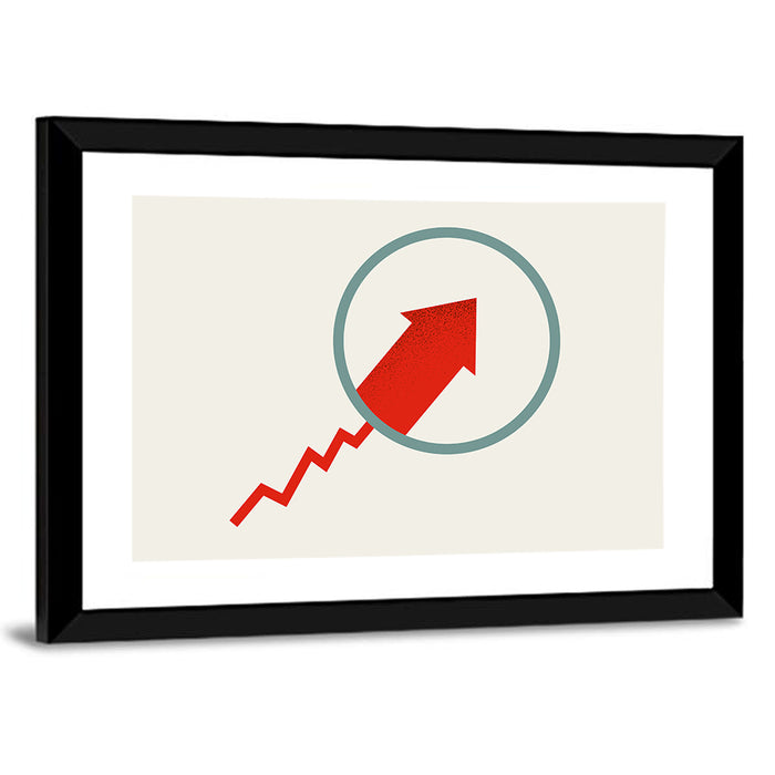 Market Growth Arrow Wall Art as a framed print