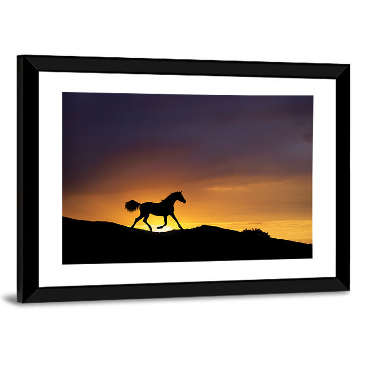 Running Horse Silhouette Wall Art