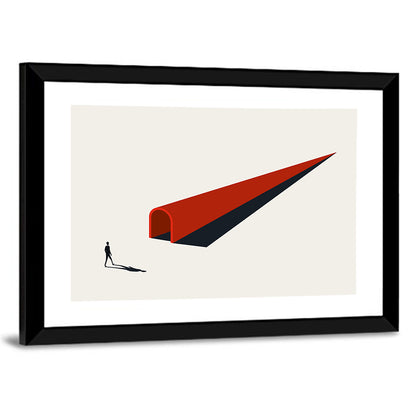 Silhouette in Red Tunnel Wall Art