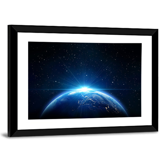 Planet Earth from Orbit Wall Art as a framed print