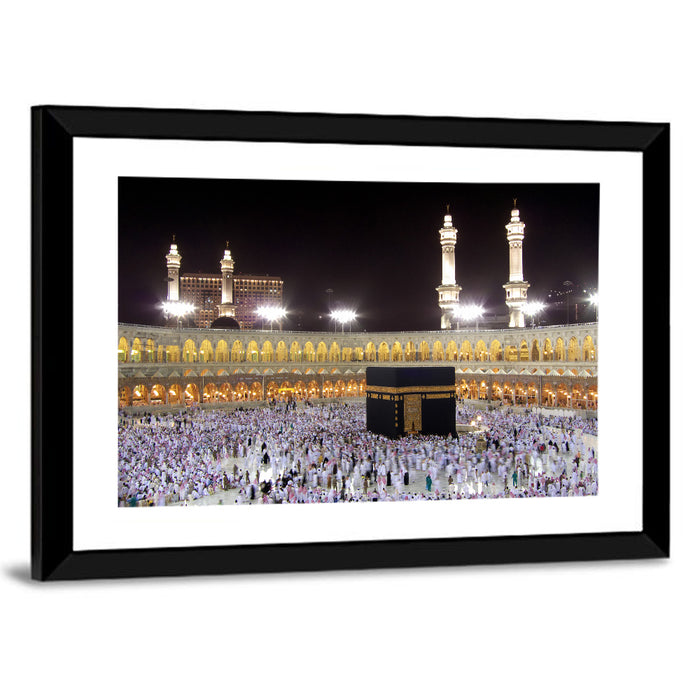 Night Gathering at the Kaaba Wall Art as a framed print