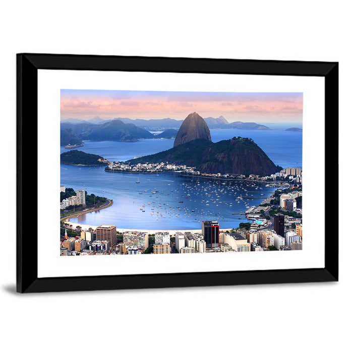 Rio De Janeiro Bay with Sugarloaf Mountain Wall Art as a framed print