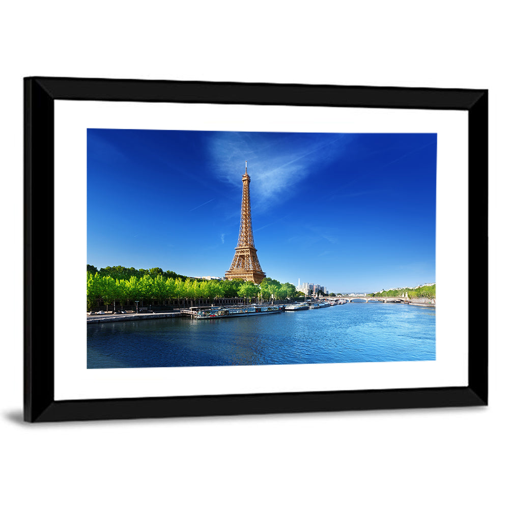 Seine In Paris With Eiffel Tower Wall Art