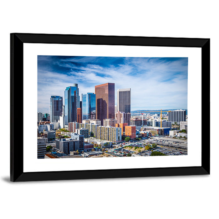 Downtown Los Angeles Skyline Wall Art as a framed print