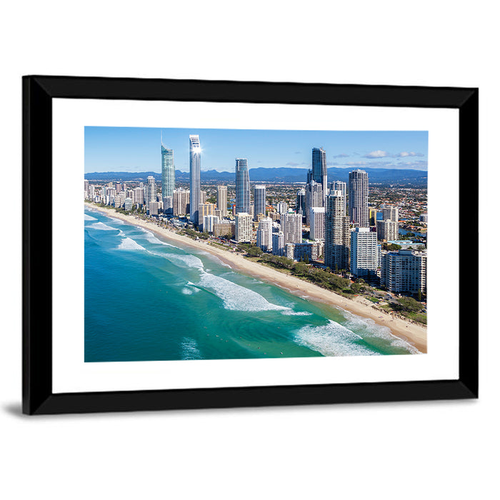 Surfers Paradise Skyline, Gold Coast Wall Art as a framed print