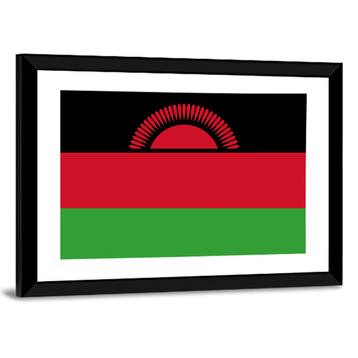 Malawi National Flag Wall Art as a framed print