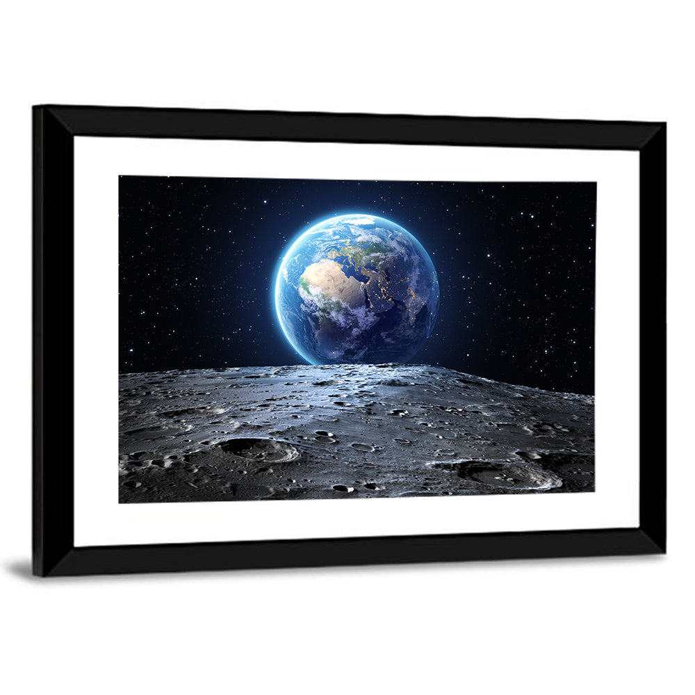 Blue Earth from the Moon Wall Art