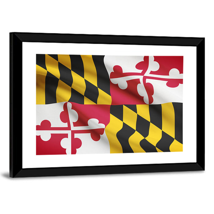 Maryland State Flag Wall Art as a framed print