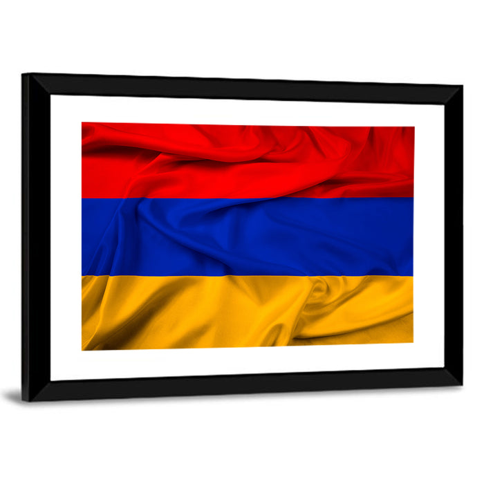Waving Armenian Flag Wall Art as a framed print