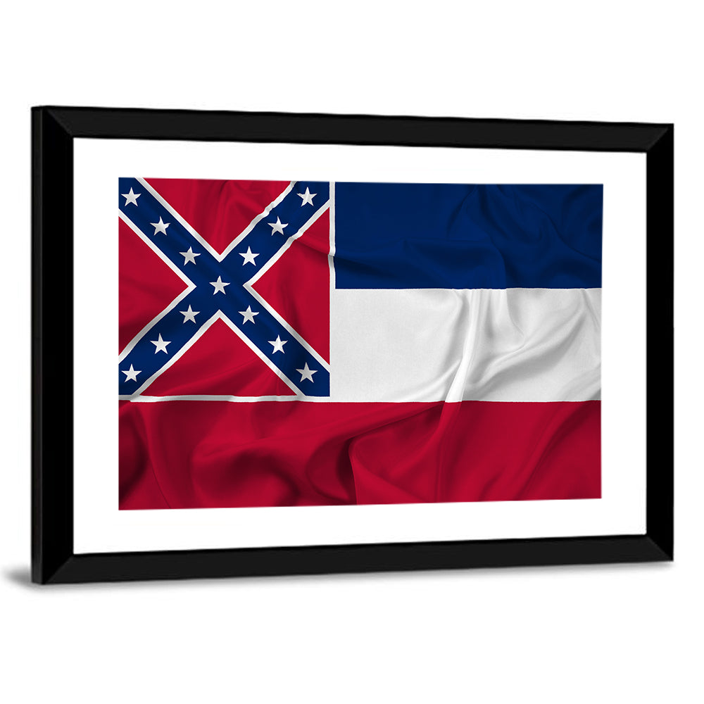 Mississippi State Flag Waving Wall Art