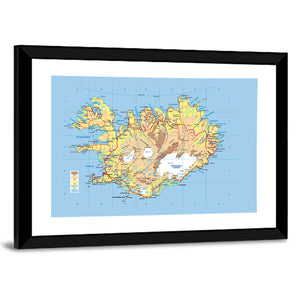 Iceland Map Wall Art