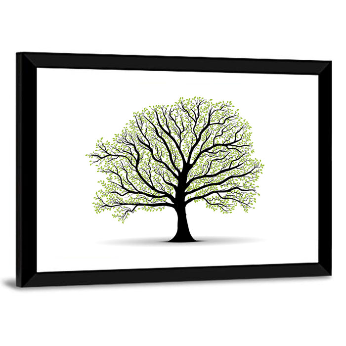 Deciduous Tree Silhouette Wall Art as a framed print