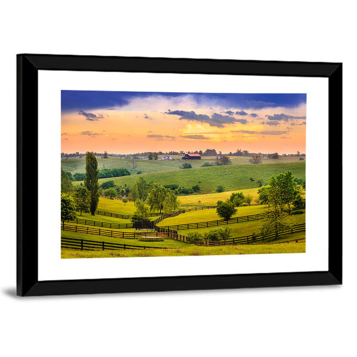 Kentucky Farm at Dusk Wall Art as a framed print