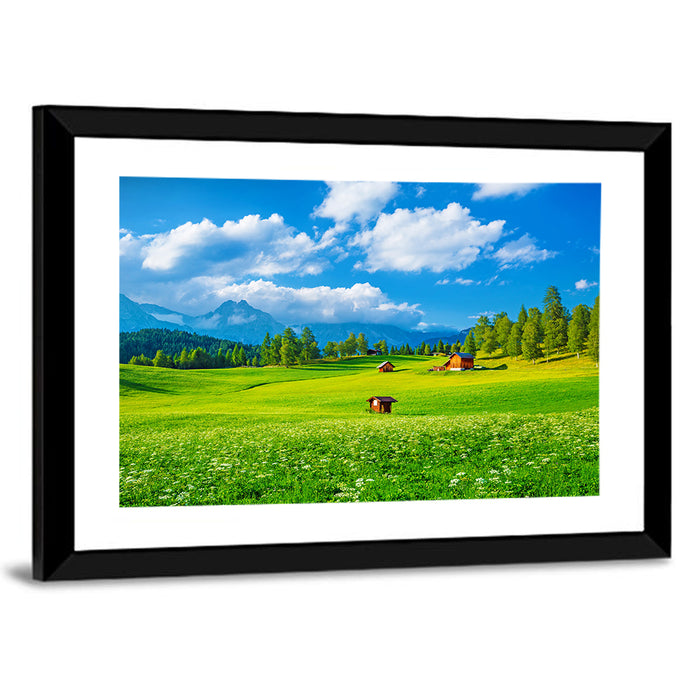 Alpine Valley Meadow, Austria Wall Art as a framed print