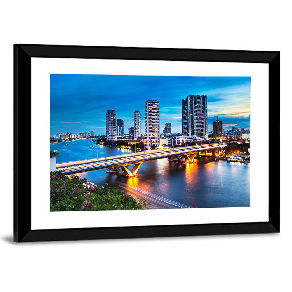 Chao Phraya River at Night, Bangkok Wall Art