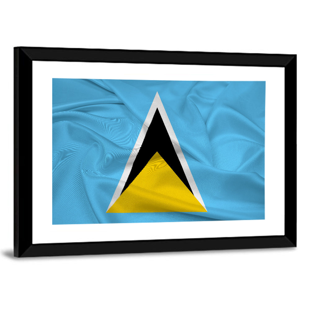 Saint Lucia Flag Geometric Design Wall Art