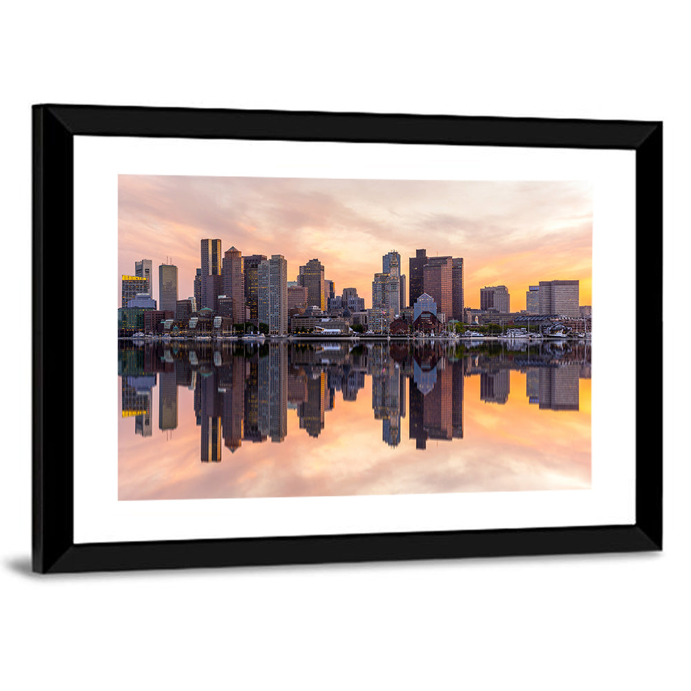 Boston Harbor Skyline at Dusk Wall Art