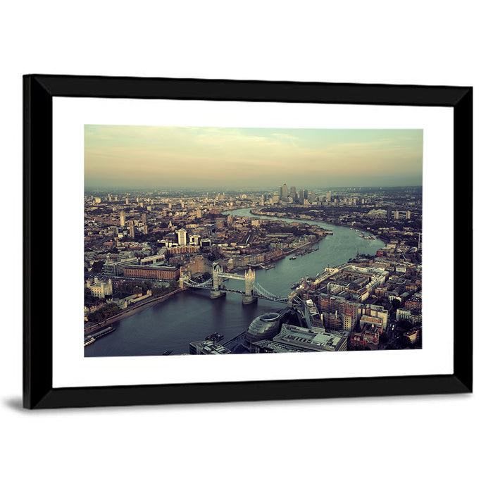 Aerial View of Tower Bridge Wall Art as a framed print