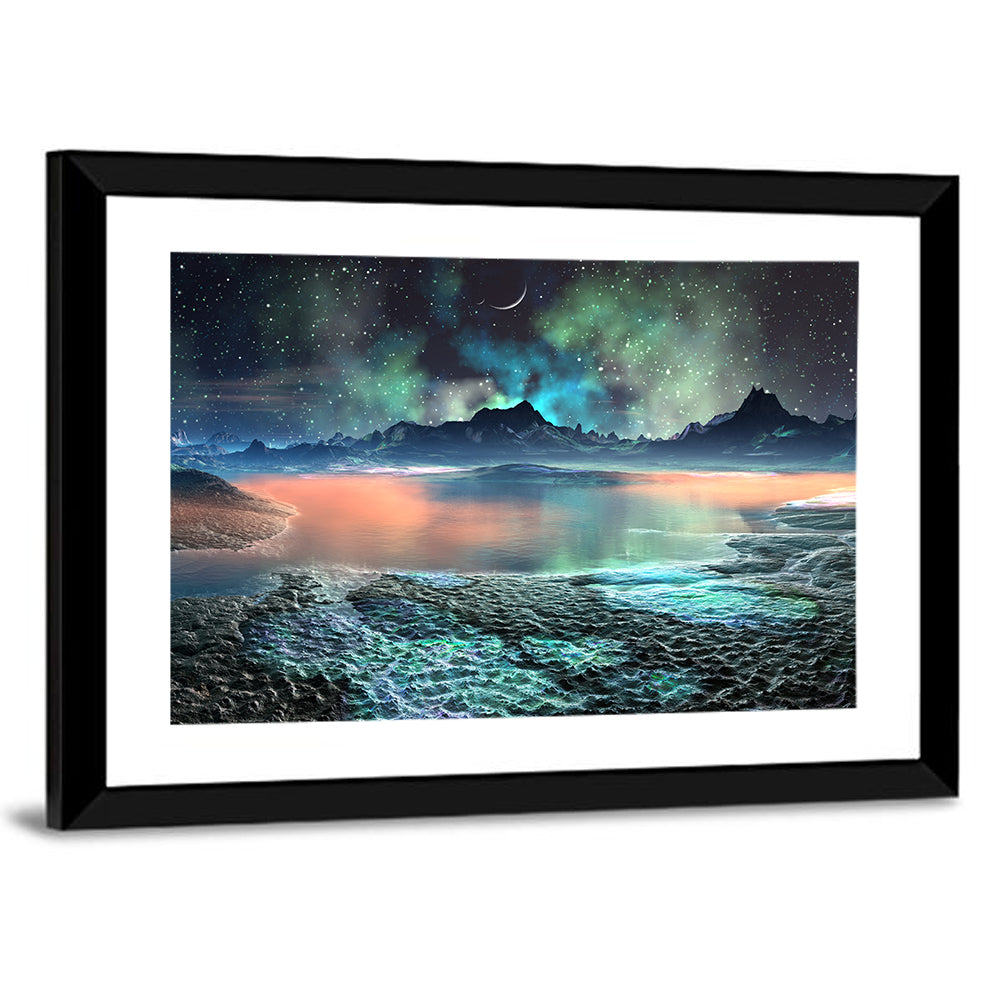 Alien Lake Nightscape Wall Art