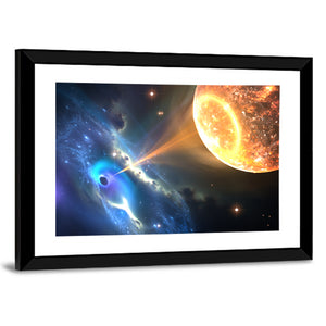 Black Hole With Orbiting Companion Star Wall Art