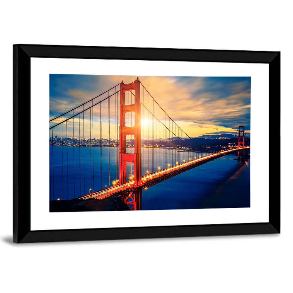 Sunrise Over Golden Gate Bridge Wall Art