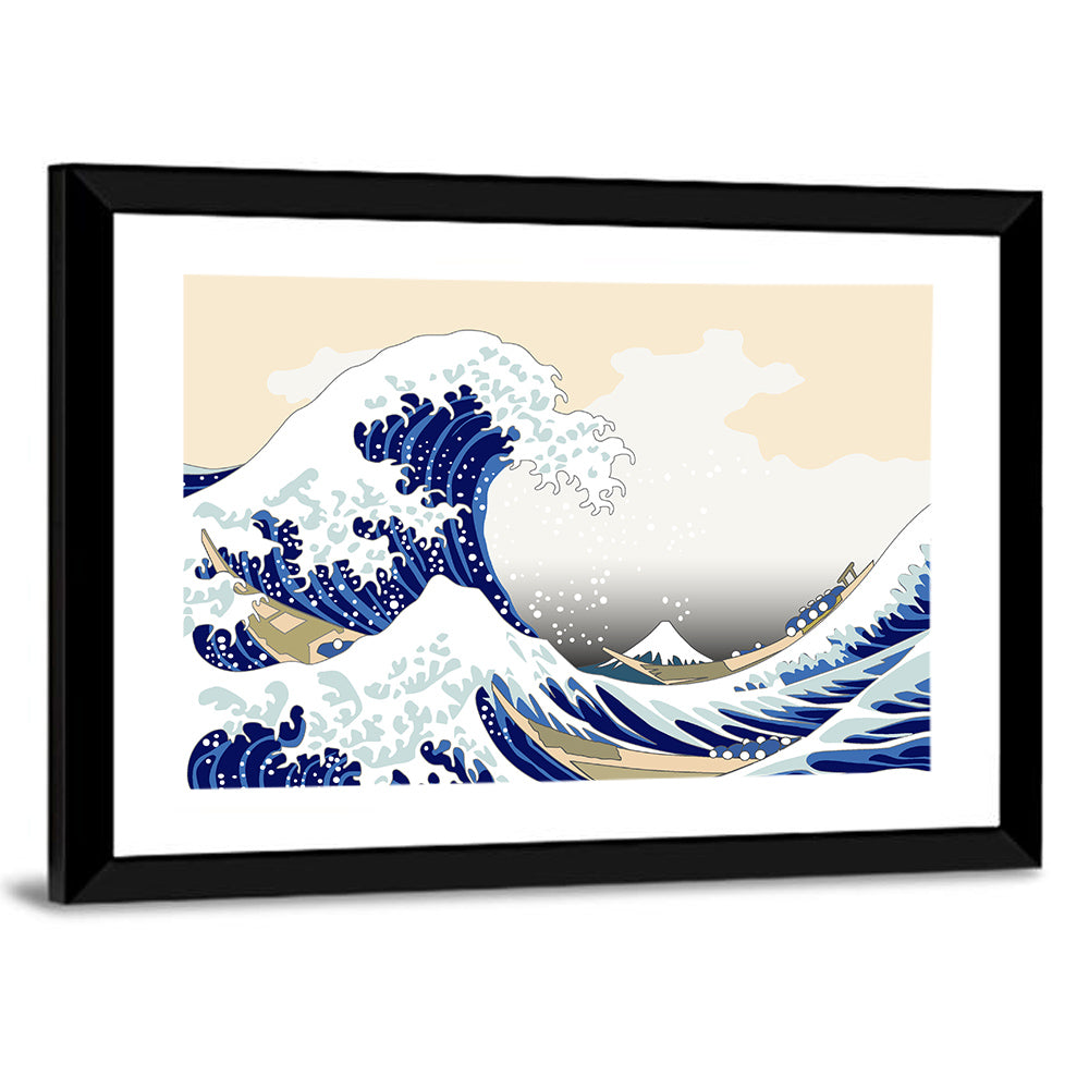 Hokusai Wave Illustration Wall Art