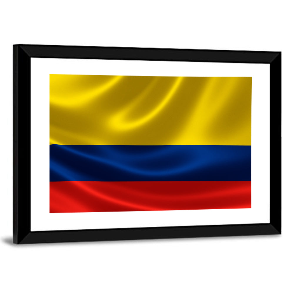 Colombian Flag with Rippling Texture Wall Art