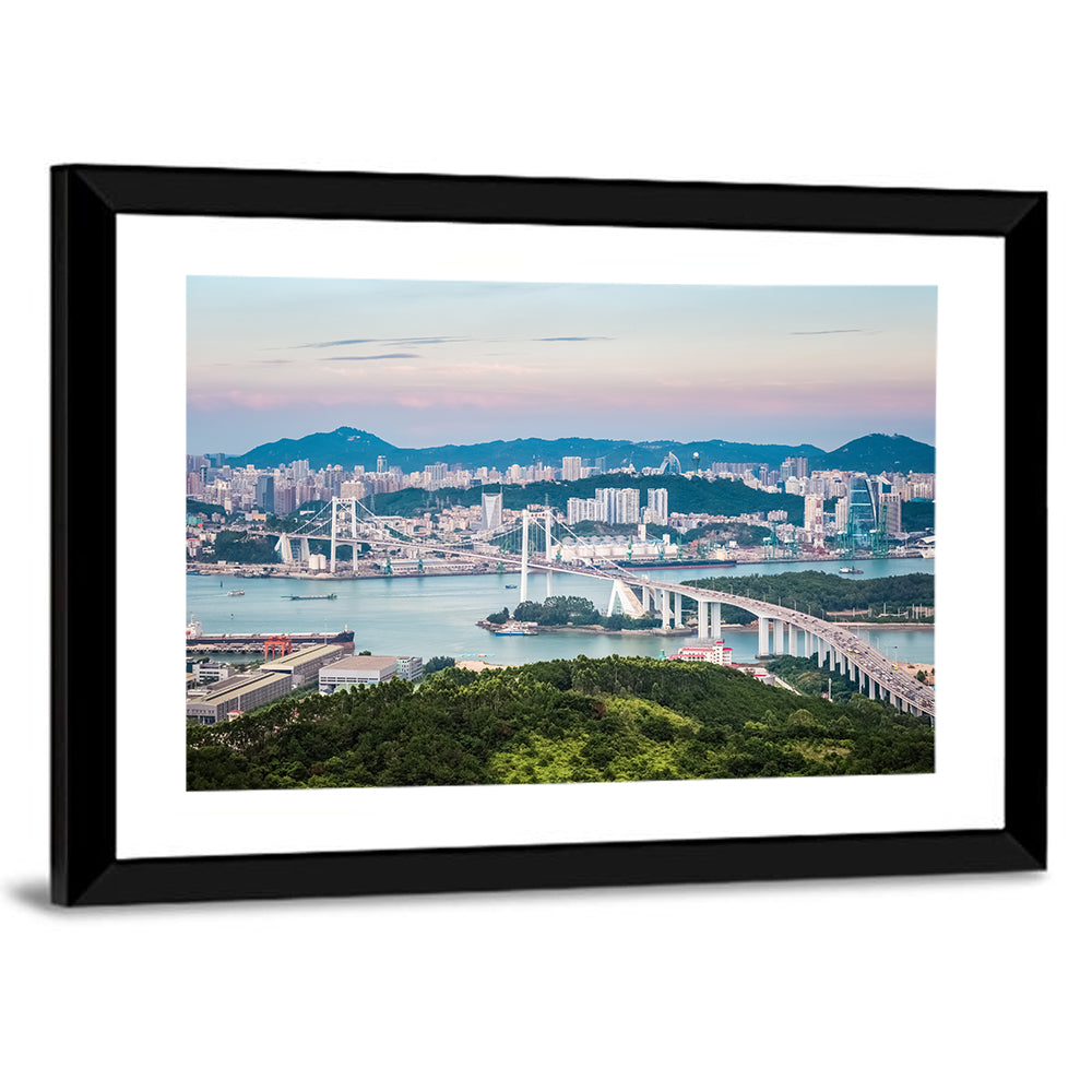 Haicang Suspension Bridge at Dusk Wall Art