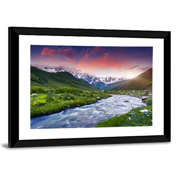 Stream at Foot of Mount Shkhara Wall Art