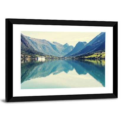 Scandinavian Mountain Lake Wall Art