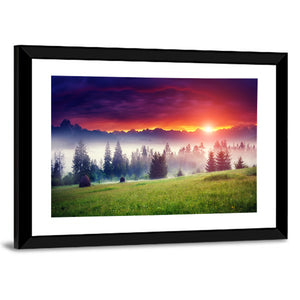 Fantastic Mountain Glowing By Sunlight Wall Art