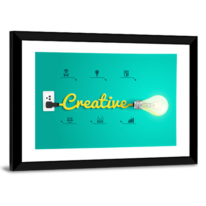 Creative Concept Typography Wall Art as a framed print