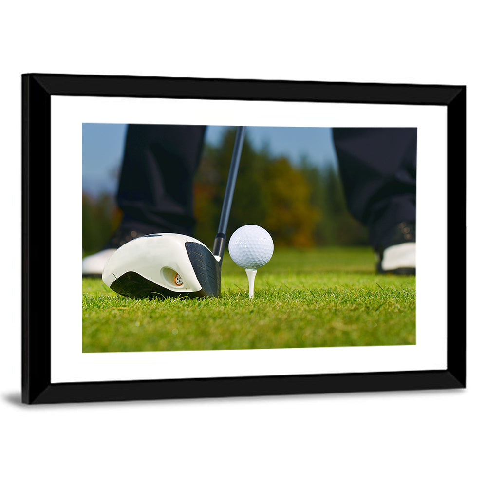 Golf Ball and Club Close Up Wall Art